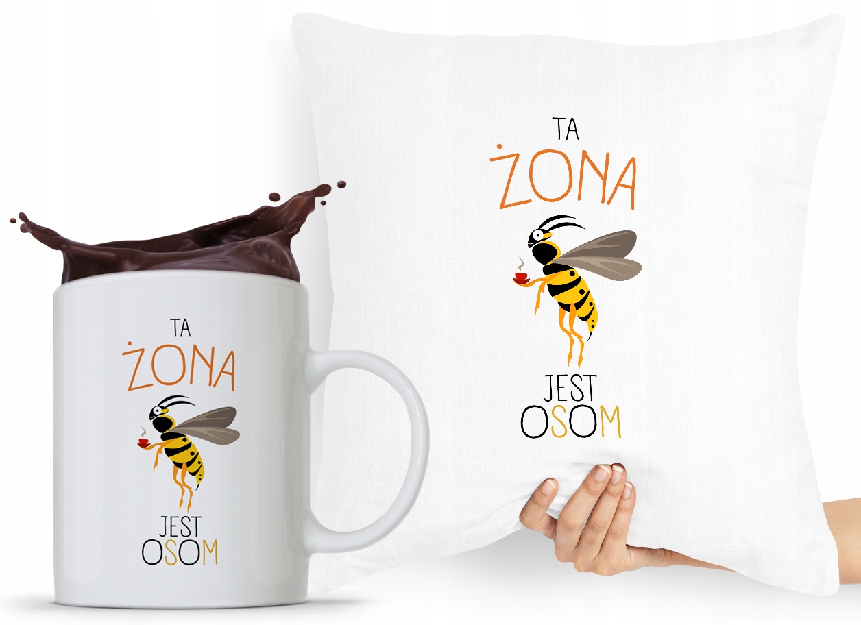 Zestaw Poduszka + Kubek Prezent Dla Dziewczyny Z Nadrukiem Ze Zdjęciem