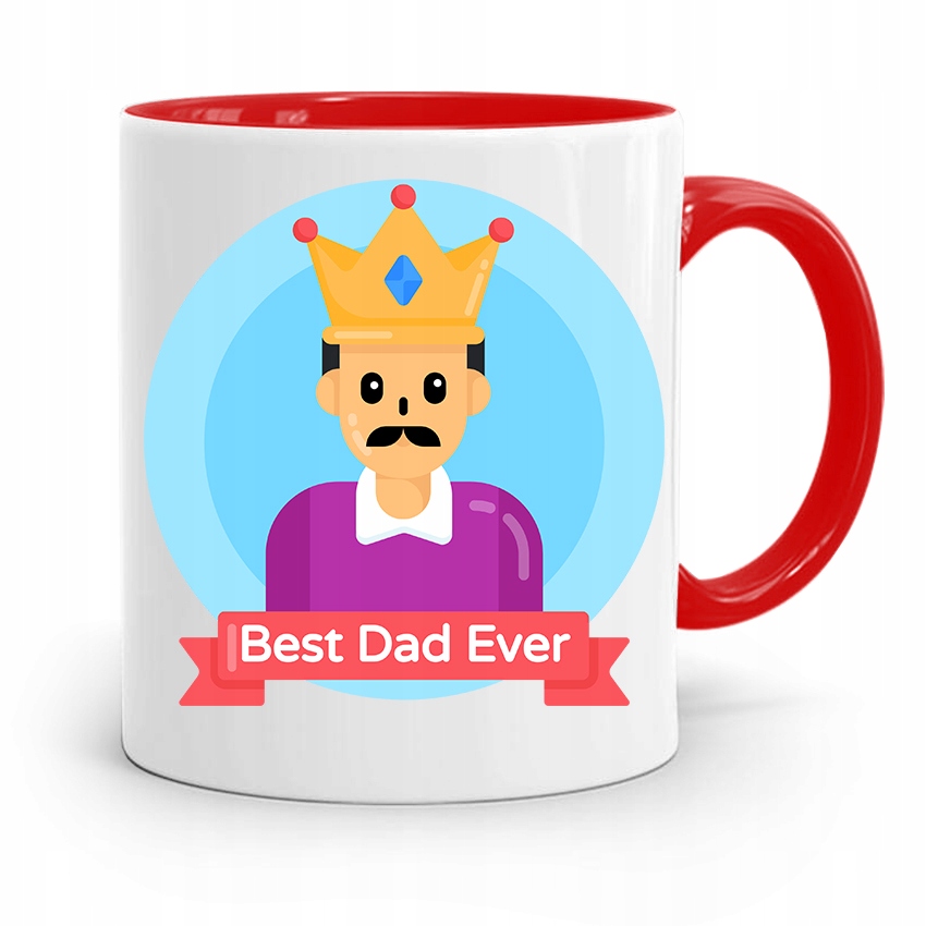 Kubek Czerwony Dla Taty Ojca Best Dad Ever Prezent Z Nadrukiem Ze Zdjęciem