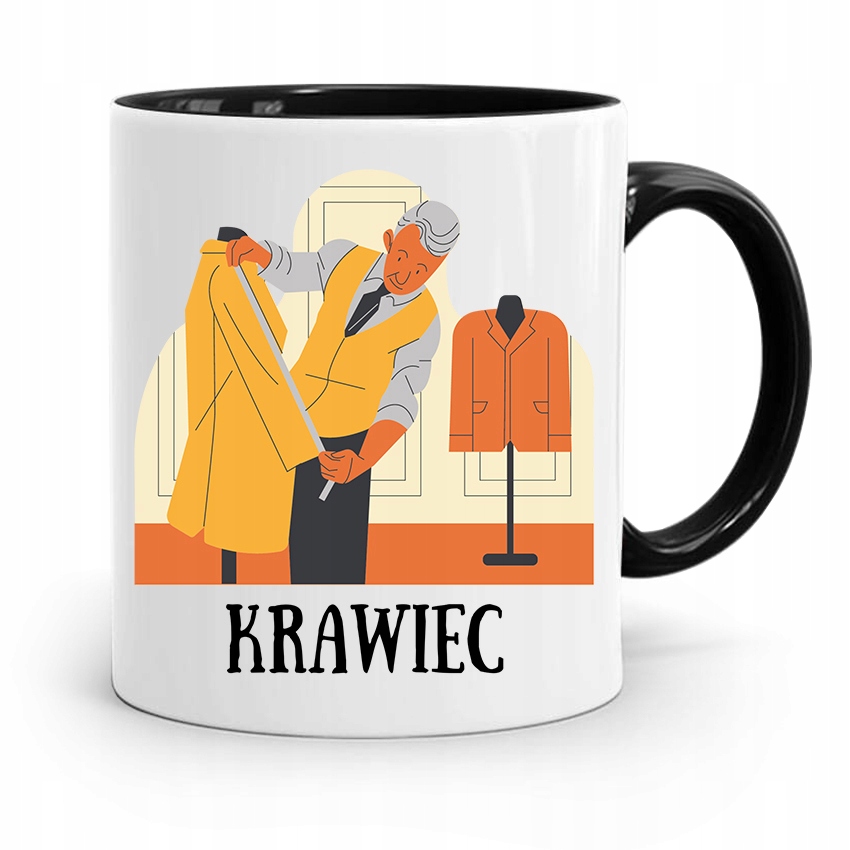 Kubek Czarny Dla Krawcowej Krawiec Prezent Z Nadrukiem Ze Zdjęciem