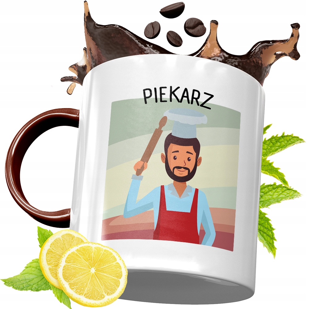 Kubek Bordowy Dla Piekarza Na Urodziny Prezent Z Nadrukiem Ze Zdjęciem