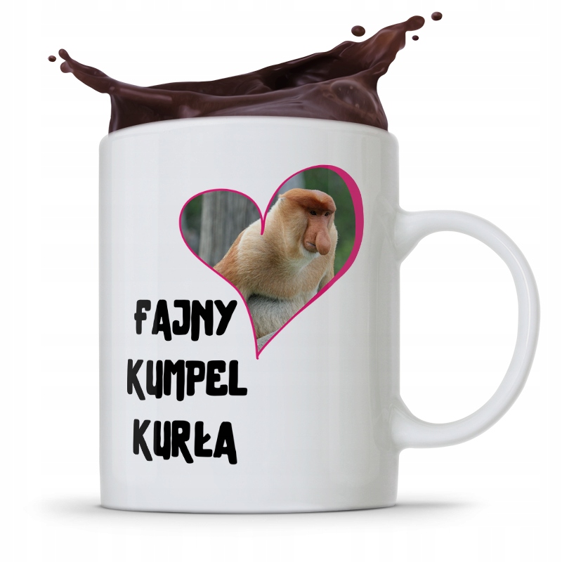 Kubek Prezent Dla Przyjaciela Fajny Kumpel Kurła Z Nadrukiem Ze Zdjęciem