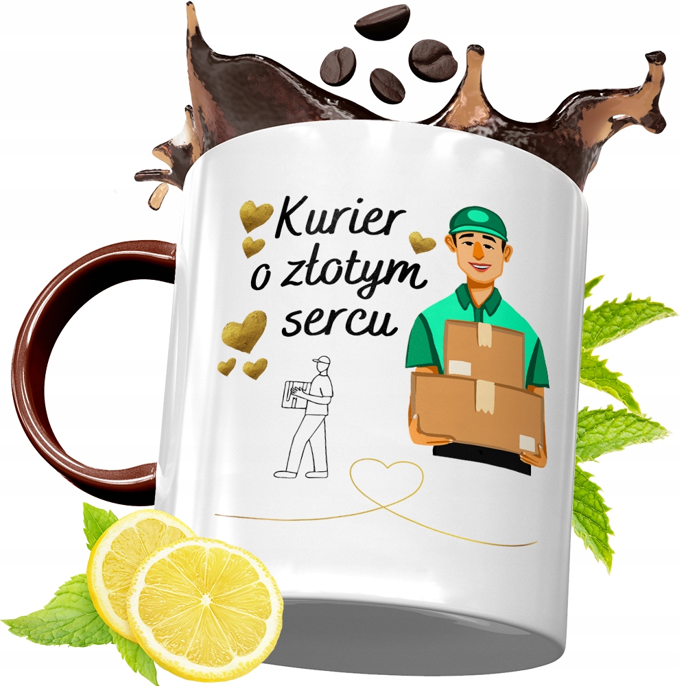 Kubek Bordowy Dla Kuriera Na Urodziny Prezent Z Nadrukiem Ze Zdjęciem