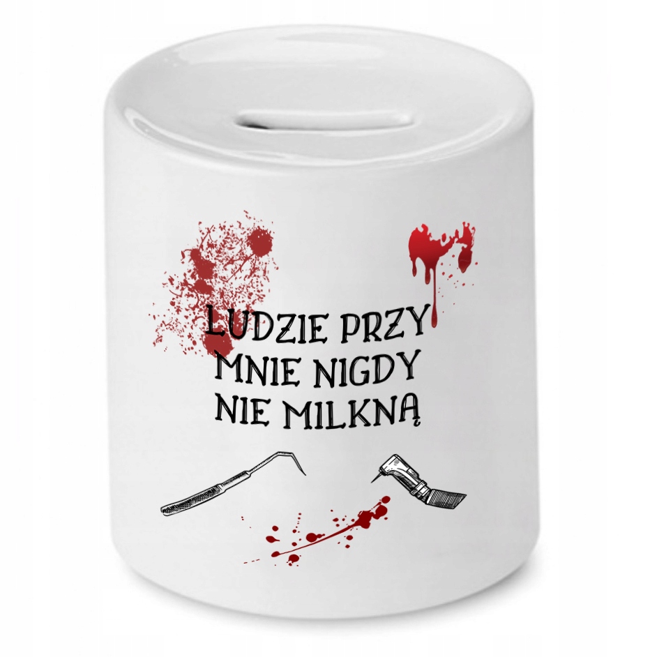 Skarbonka Dla Dentysty Przy Mnie Nie Milkną Z Nadrukiem Ze Zdjęciem