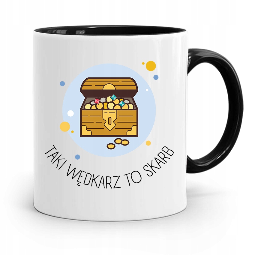 Kubek Czarny Dla Wędkarza Taki Wędkarz To Skarb Z Nadrukiem Ze Zdjęciem