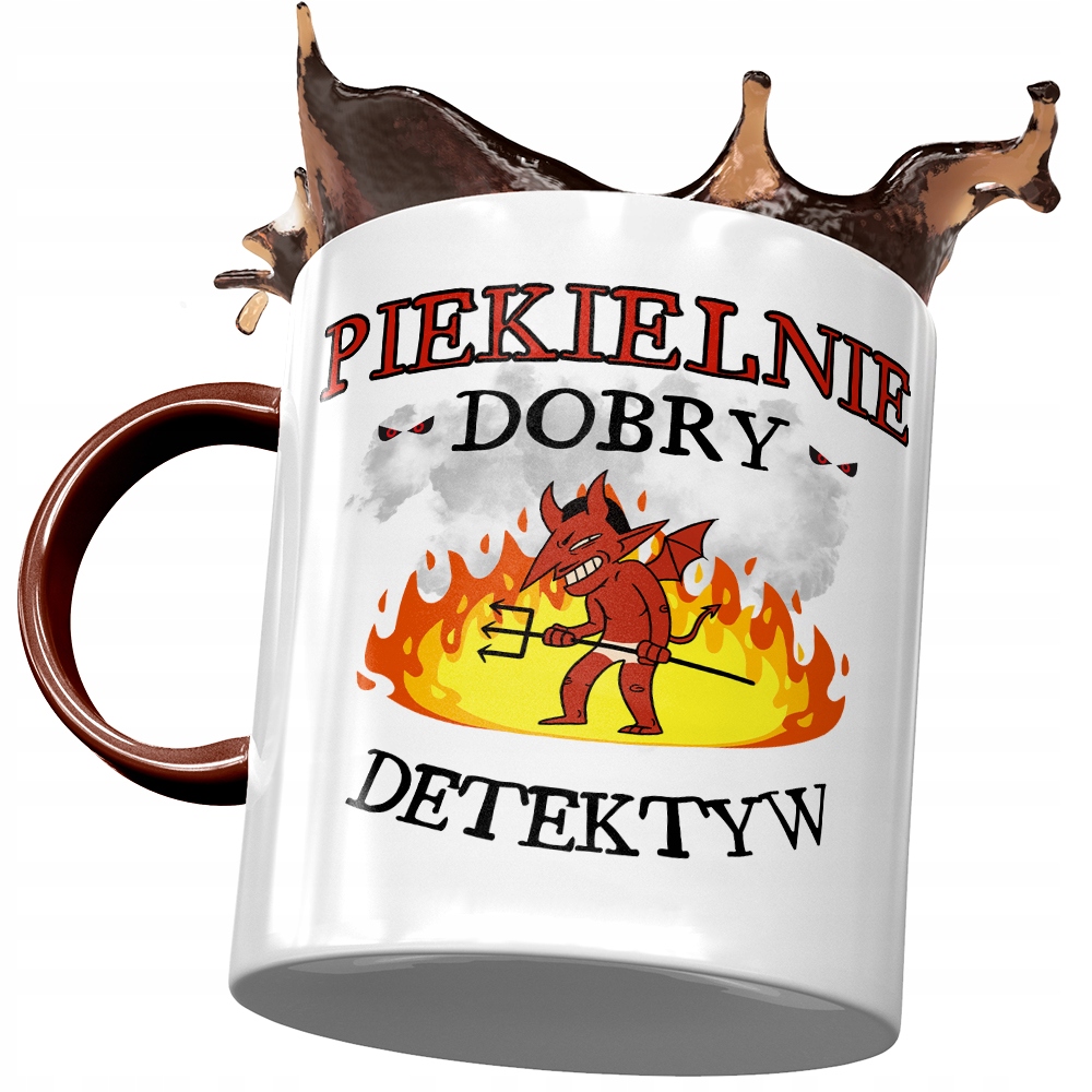 Kubek Bordowy Dla Detektywa Piekielnie Dobry Z Nadrukiem Ze Zdjęciem