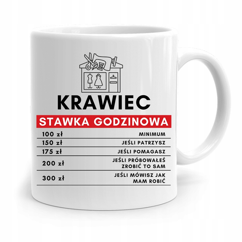 Kubek Prezent Krawcowej Krawca Stawka Godzinowa