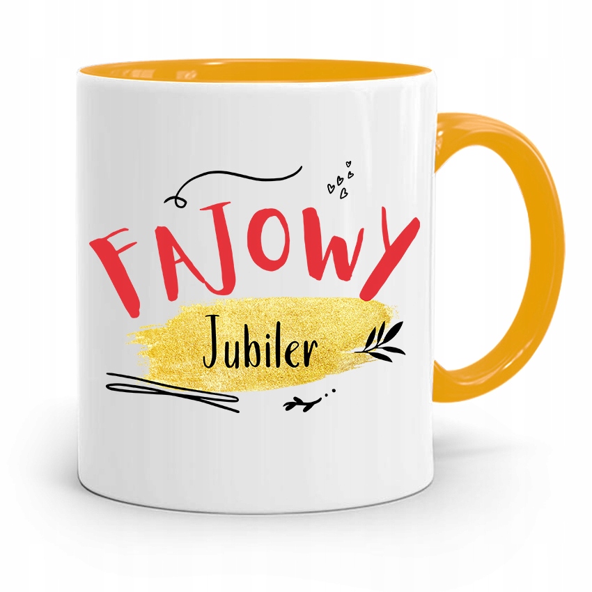 Dla Jubilera Kubek Żółty Fajowy Jubiler Prezent Z Nadrukiem Ze Zdjęciem