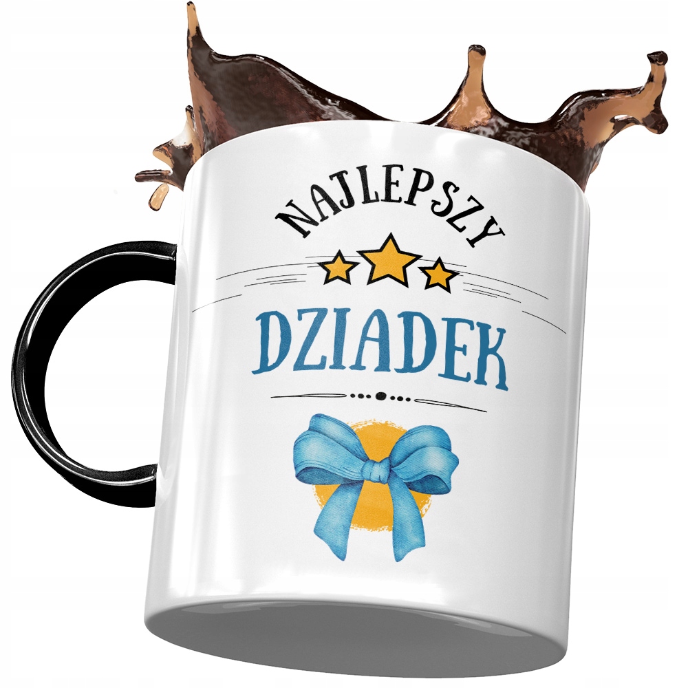 Kubek Czarny Dla Dziadka Dzień Dziadka Na Prezent Z Nadrukiem Ze Zdjęciem