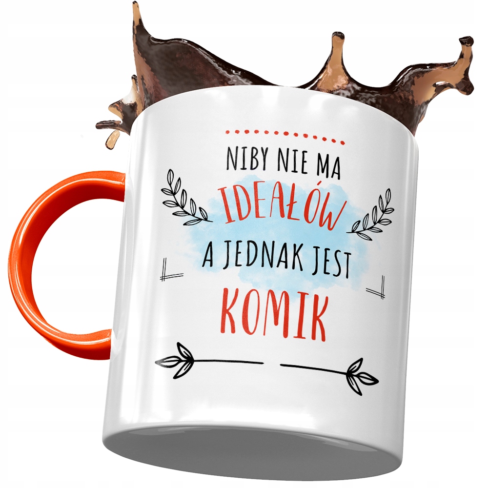 Kubek Pomarańczowy Dla Komika Idealny Komik Z Nadrukiem Ze Zdjęciem