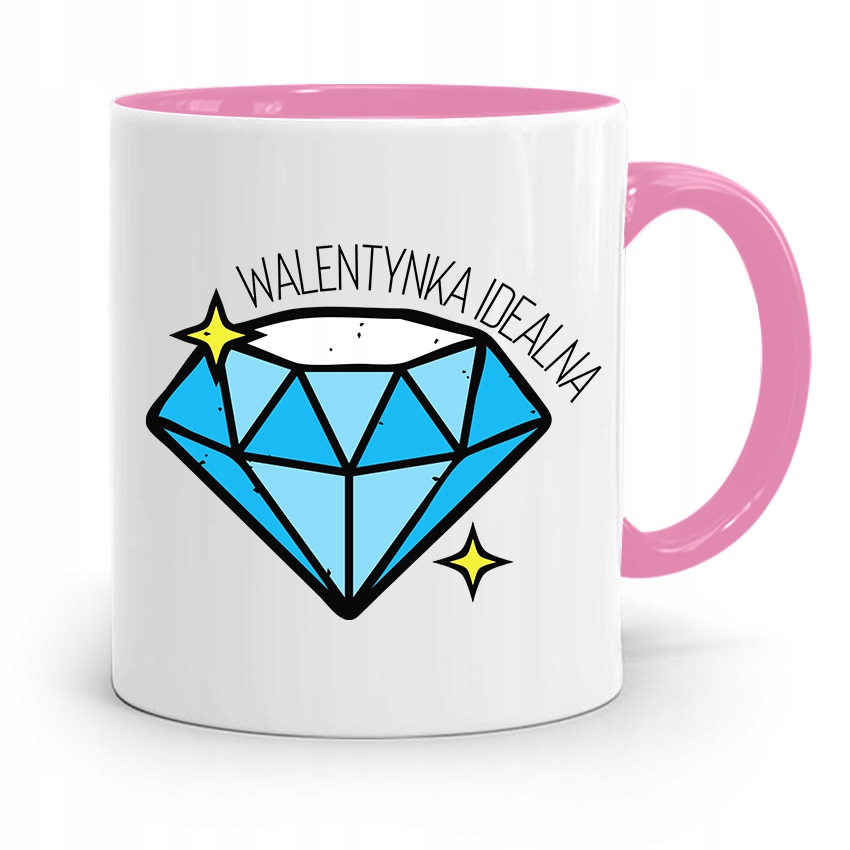 Kubek Różowy Na Walentynki Walentynka Idealna Z Nadrukiem Ze Zdjęciem