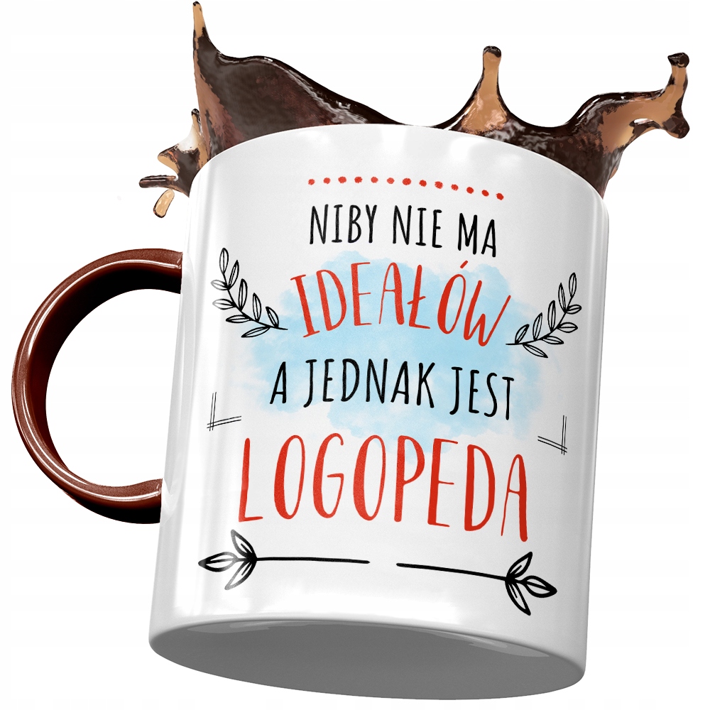 Kubek Bordowy Dla Logopedy Nie Ma Ideałów Prezent Z Nadrukiem Ze Zdjęciem