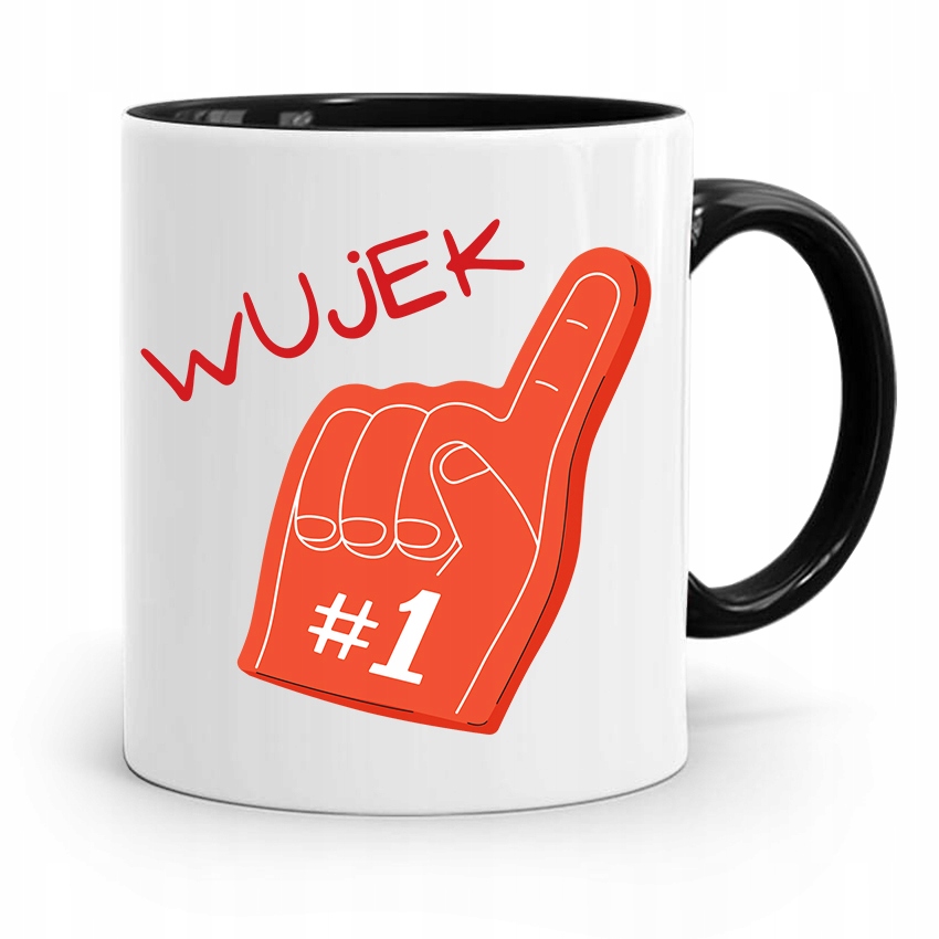 Kubek Czarny Prezent Dla Wujka Wujek #1 Z Nadrukiem Ze Zdjęciem