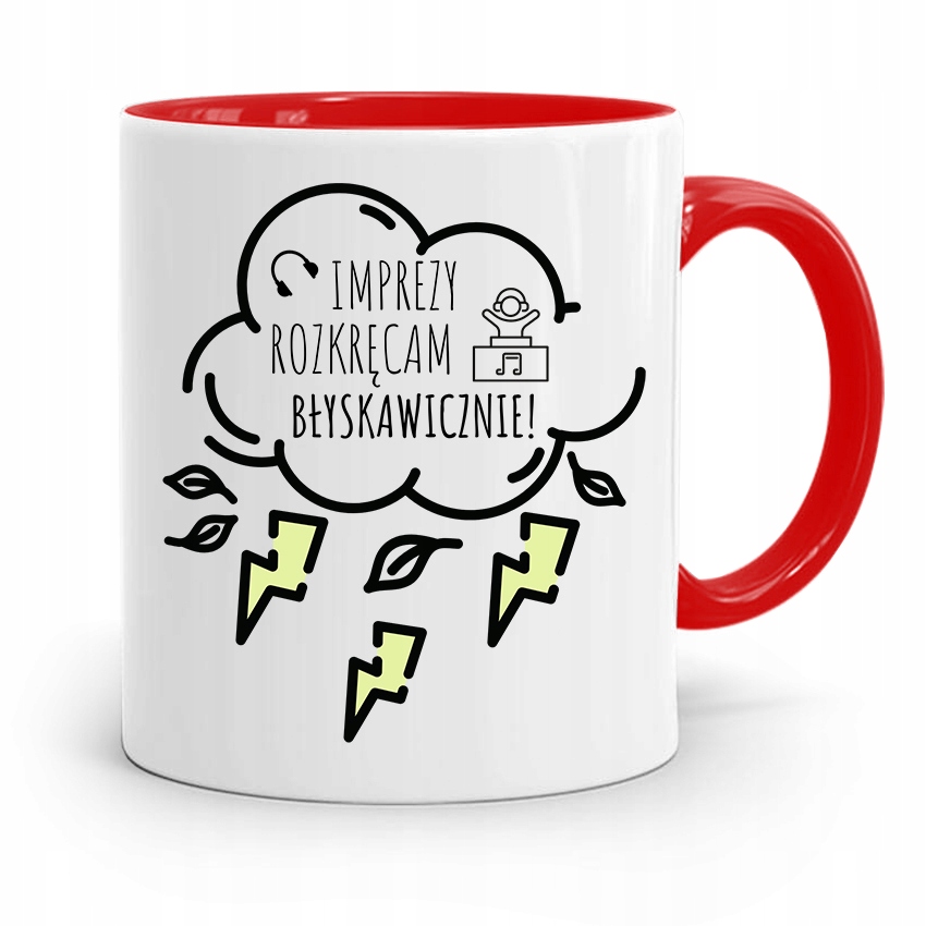 Dla Dja Muzyka Kubek Czerwony Imprezy Rozkręcam Z Nadrukiem Ze Zdjęciem