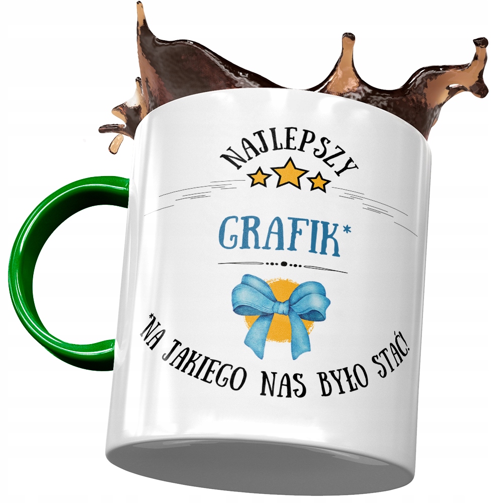 Kubek Zielony Dla Grafika Najlepszy Grafik Prezent Z Nadrukiem Ze Zdjęciem