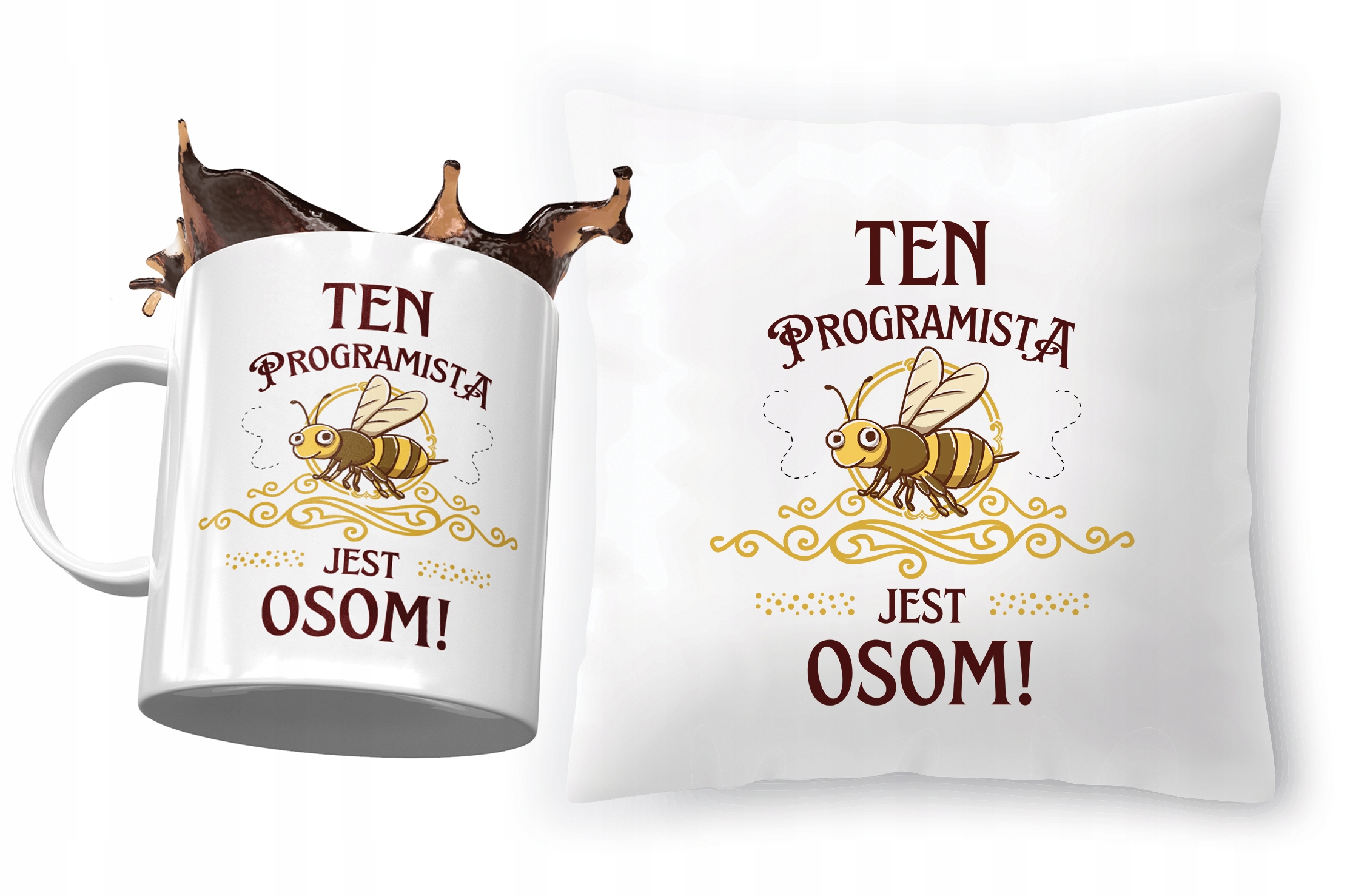 Zestaw Dla Programisty Poduszka + Kubek Na Prezent Z Nadrukiem Ze Zdjęciem