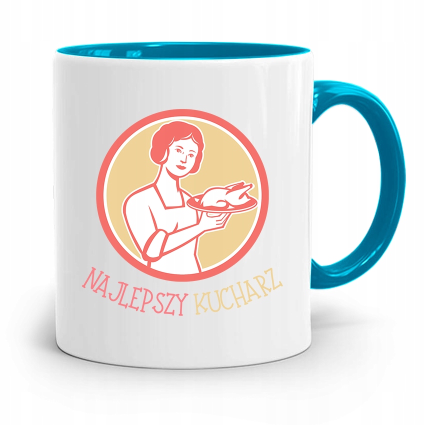Kubek Błękitny Dla Kucharza Najlepszy Kucharz Z Nadrukiem Ze Zdjęciem