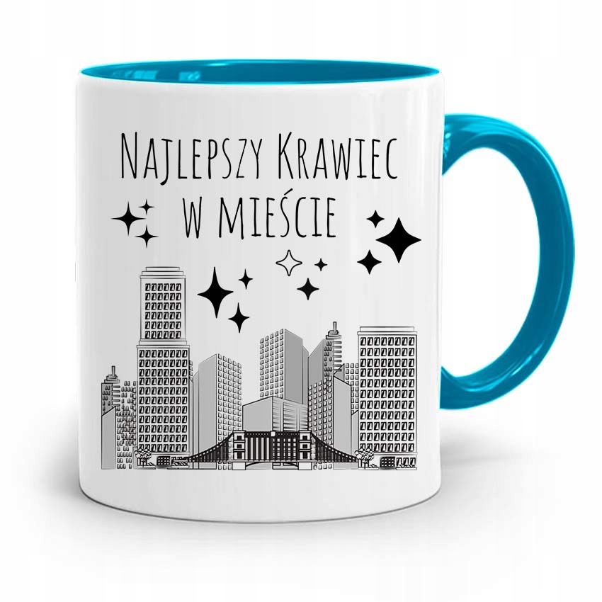 Kubek Błękitny Dla Krawca Najlepszy W Mieście Z Nadrukiem Ze Zdjęciem