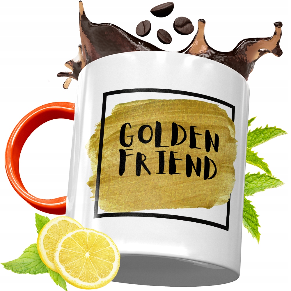 Kubek Pomarańczowy Dla Przyjaciela Przyjaciółki Z Nadrukiem Ze Zdjęciem