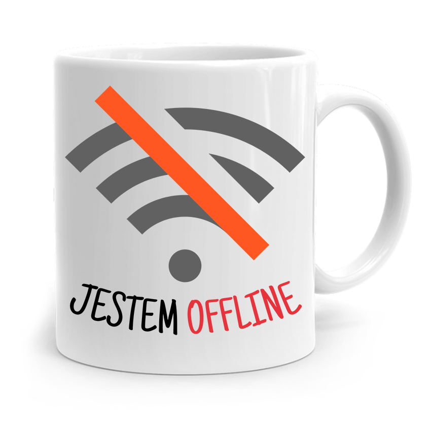 Kubek Informatyka Programisty Jestem Offline Z Nadrukiem Ze Zdjęciem