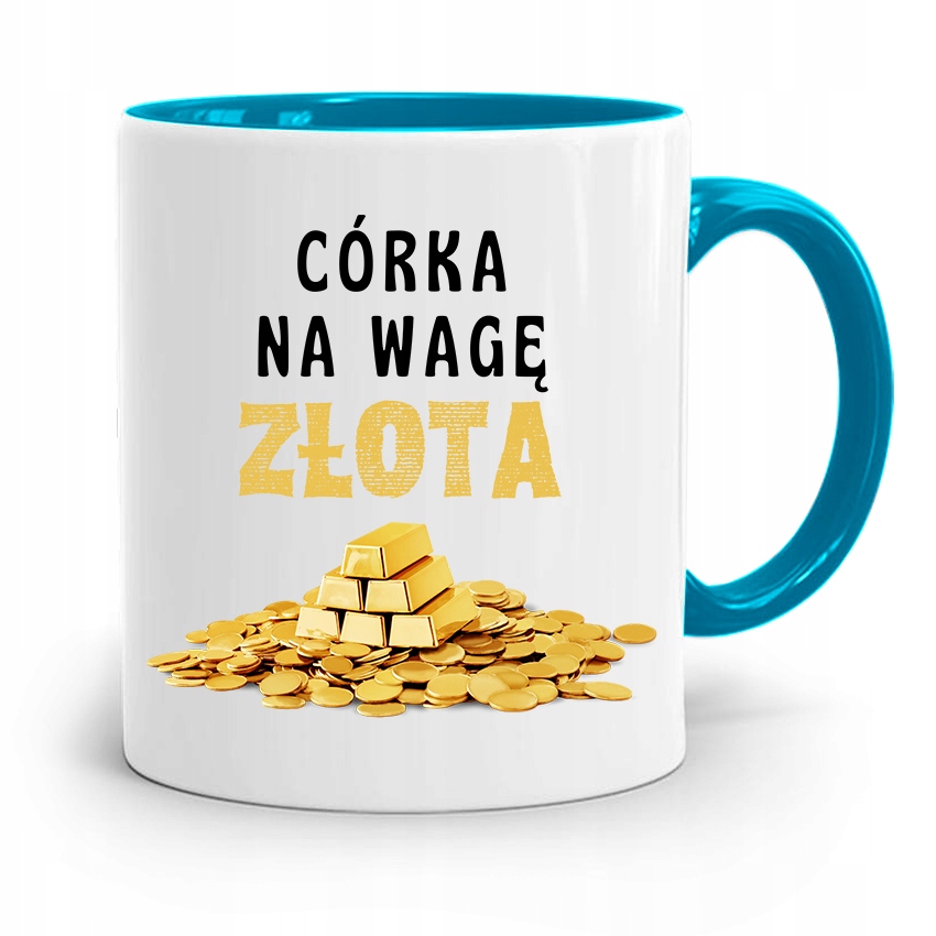 Kubek Błękitny Dla Córki Na Wage Złota Prezent Z Nadrukiem Ze Zdjęciem
