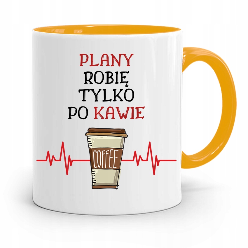 Kubek Żółty Architekta Plany Robię Tylko Po Kawie Z Nadrukiem Ze Zdjęciem