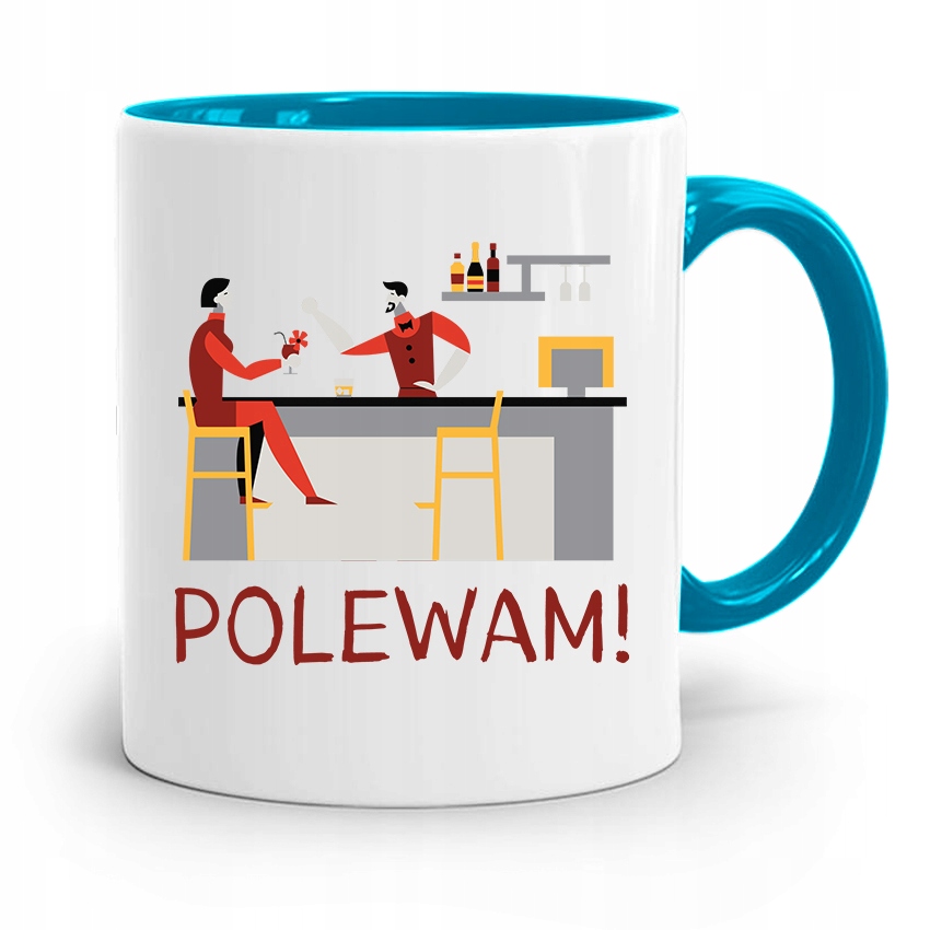 Kubek Błękitny Dla Barmana Polewam Prezent Z Nadrukiem Ze Zdjęciem