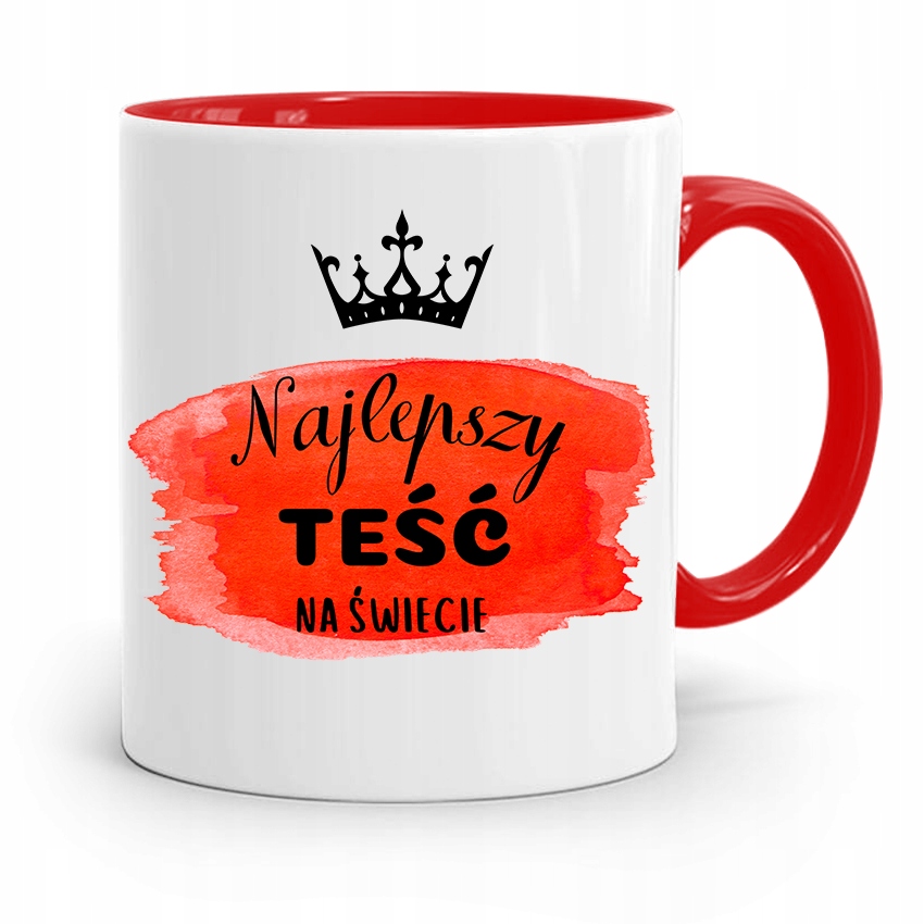 Kubek Czerwony Dla Teścia Najlepszy Teść Świata Z Nadrukiem Ze Zdjęciem