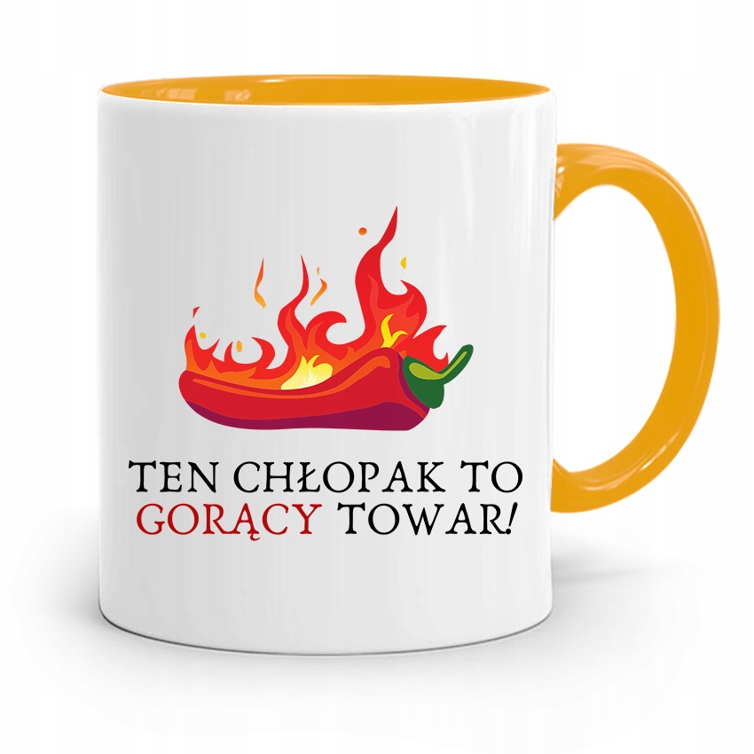 Kubek Żółty Prezent Dla Chłopaka Gorący Towar! Z Nadrukiem Ze Zdjęciem