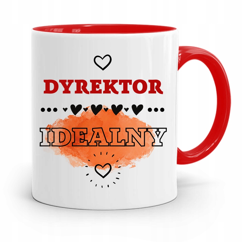 Dla Dyrektora Kubek Czerwony Dyrektor Idealny Z Nadrukiem Ze Zdjęciem