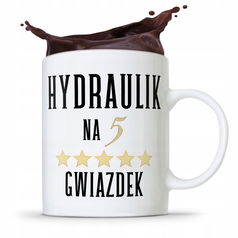 Kubek Prezent Dla Hydraulika Na 5 Gwiazdek Z Nadrukiem Ze Zdjęciem