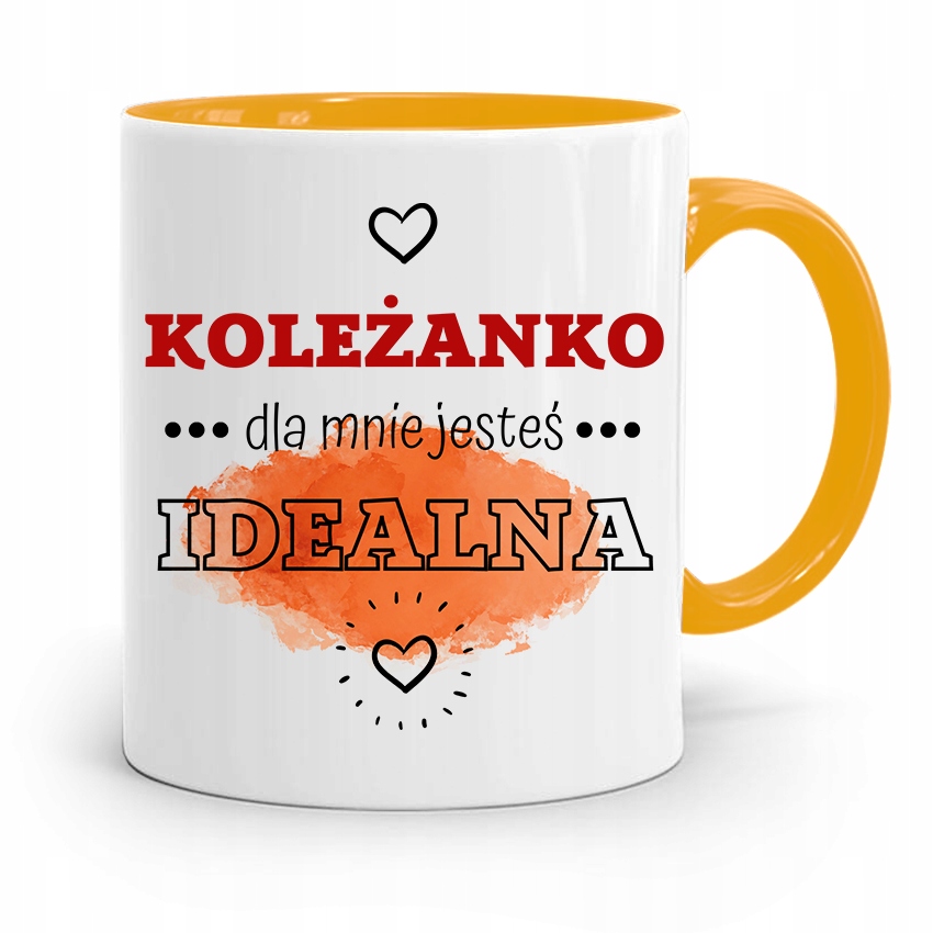 Kubek Żółty Dla Przyjaciela Dla Mnie Idealna Z Nadrukiem Ze Zdjęciem