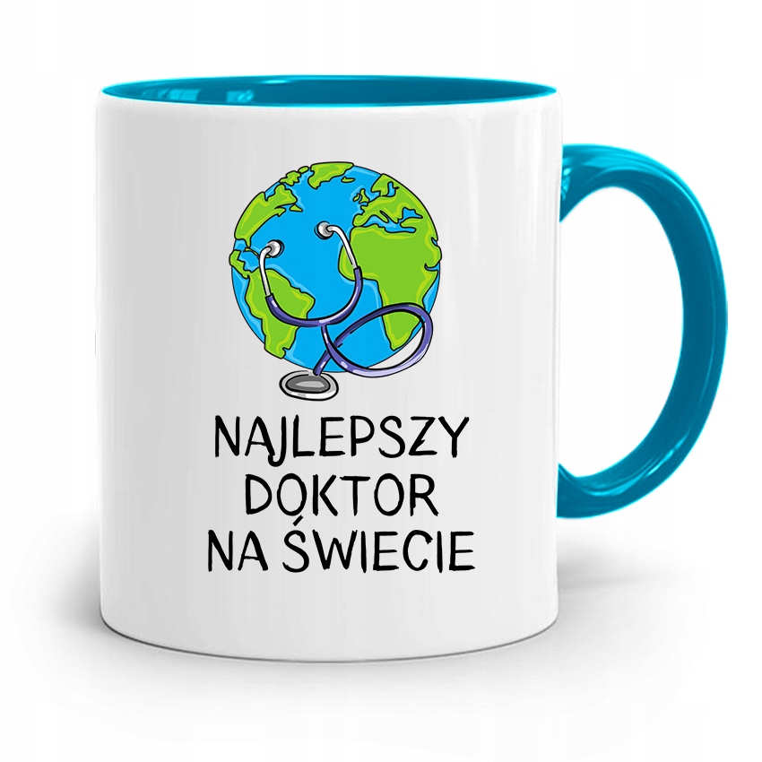 Kubek Błękitny Dla Doktora Najlepszy Na Świecie Z Nadrukiem Ze Zdjęciem