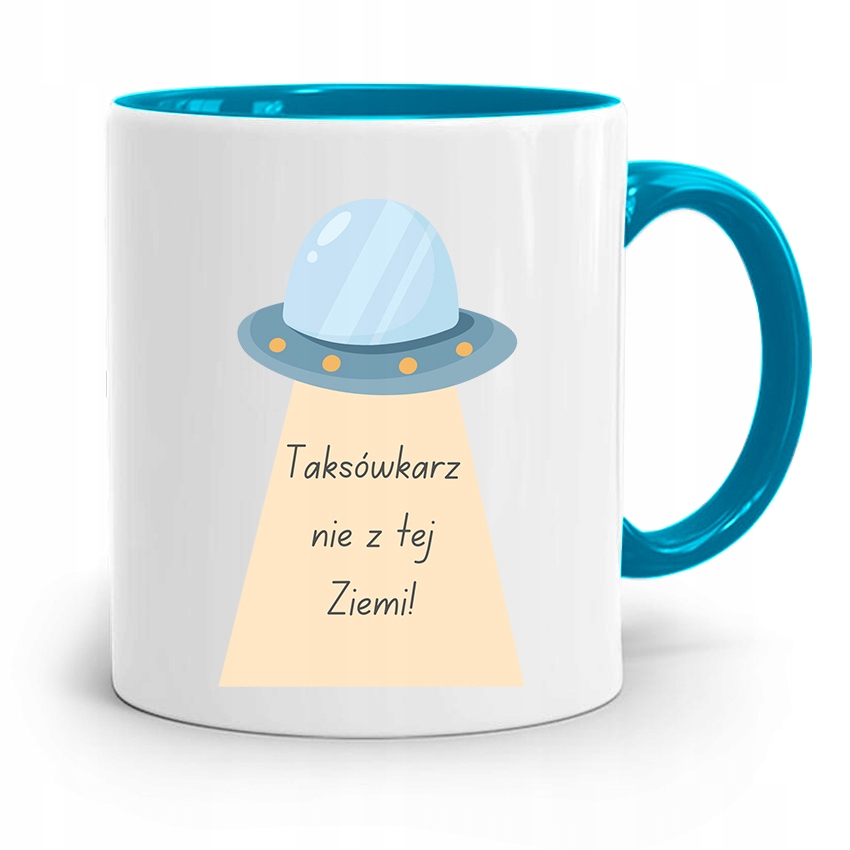 Kubek Błękitny Dla Taksówkarza Nie Z Tej Ziemi Z Nadrukiem Ze Zdjęciem