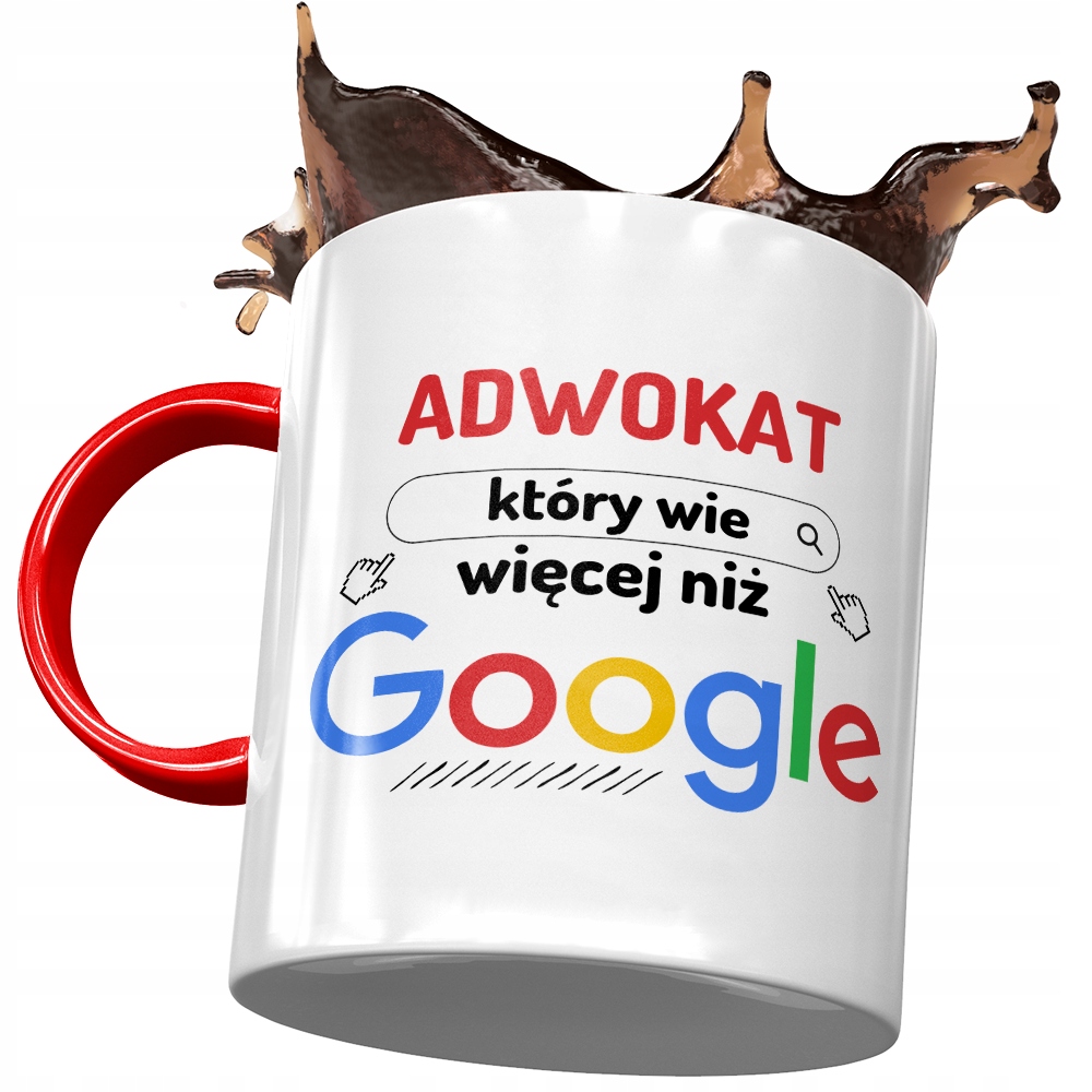 Kubek Czerwony Dla Adwokata Wie Więcej Niż Google Z Nadrukiem Ze Zdjęciem