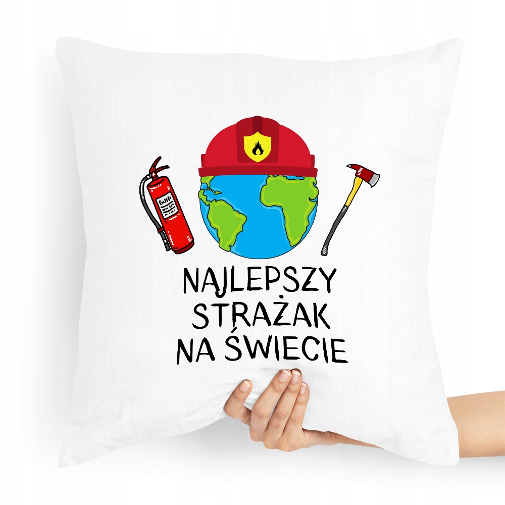 Poduszka Prezent Dla Najlepszego Strażaka Z Nadrukiem Ze Zdjęciem