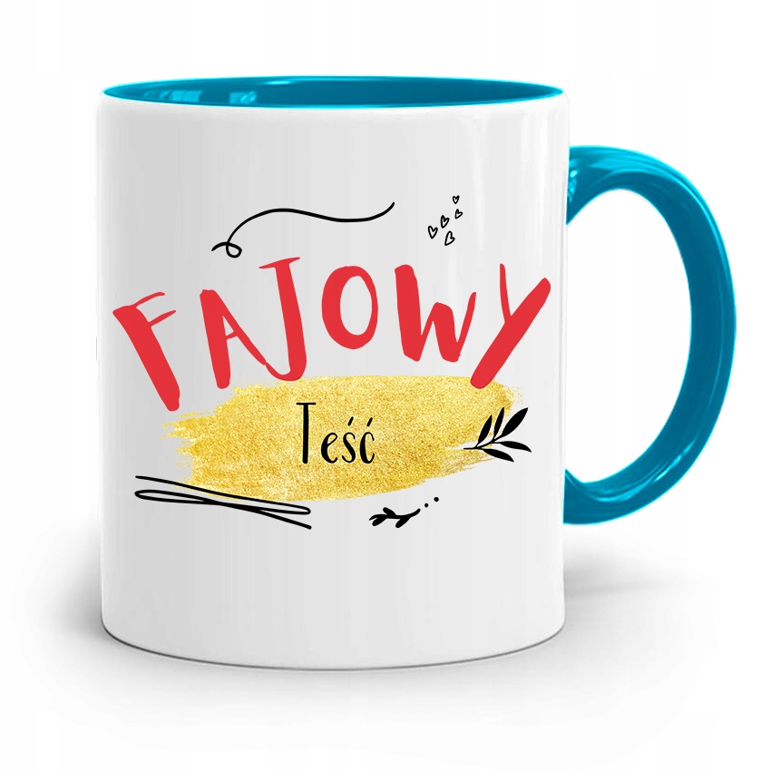 Kubek Błękitny Prezent Dla Teścia Fajowy Teść Z Nadrukiem Ze Zdjęciem