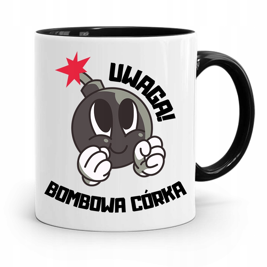 Kubek Czarny Prezent Dla Córki Bombowa Córka Z Nadrukiem Ze Zdjęciem