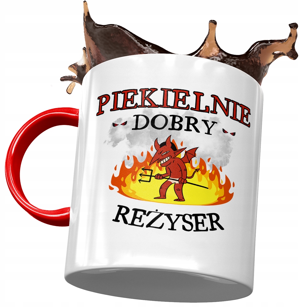 Kubek Czerwony Dla Reżysera Piekielnie Dobry Kubek Z Nadrukiem Ze Zdjęciem