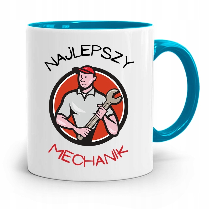 Kubek Błękitny Mechanika Najlepszy Mechanik Z Nadrukiem Ze Zdjęciem