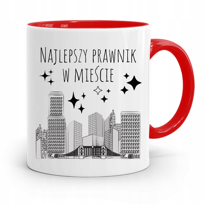 Kubek Czerwony Prawnika Najlepszy Prawnik Mieście Z Nadrukiem Ze Zdjęciem