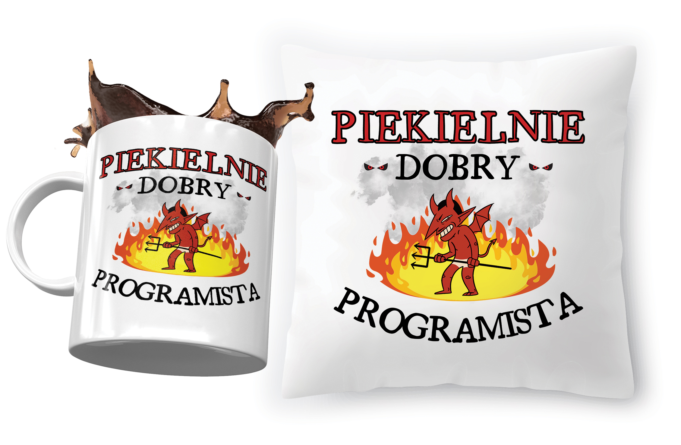 Zestaw Dla Programisty Poduszka + Kubek Na Prezent Z Nadrukiem Ze Zdjęciem