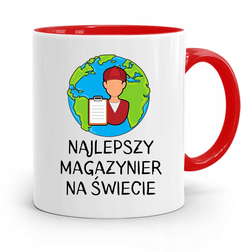 Kubek Czerwony Dla Magazyniera Najlepszy Na Z Nadrukiem Ze Zdjęciem