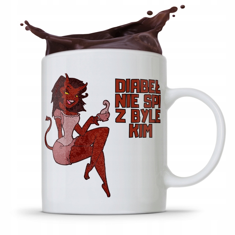 Kubek Śmieszny Zabawny Diabeł Nie Śpi Z Byle Kim Z Nadrukiem Ze Zdjęciem