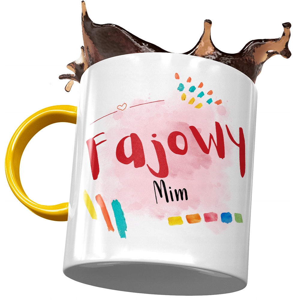 Kubek Żółty Dla Mima Fajowy Mim Prezent Z Nadrukiem Ze Zdjęciem