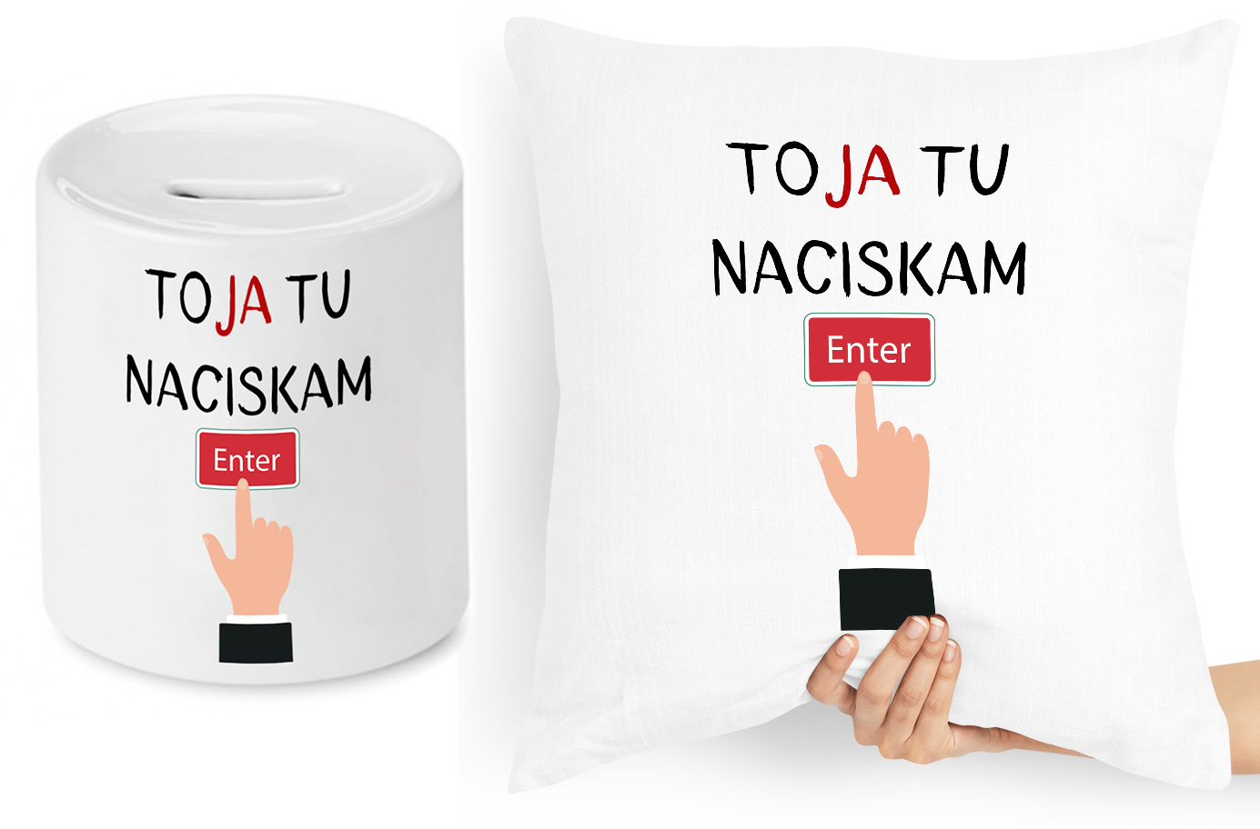 Dla Informatyka Zestaw Poduszka + Skarbonka Z Nadrukiem Ze Zdjęciem