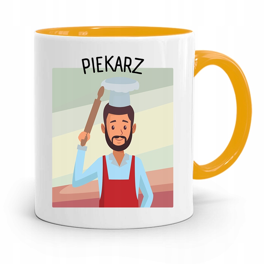 Kubek Żółty Dla Piekarza Piekarz Prezent Z Nadrukiem Ze Zdjęciem