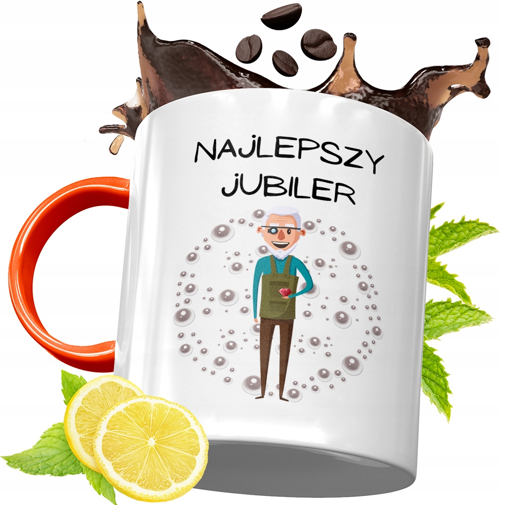 Kubek Pomarańczowy Dla Jubilera Prezent Z Nadrukiem Ze Zdjęciem