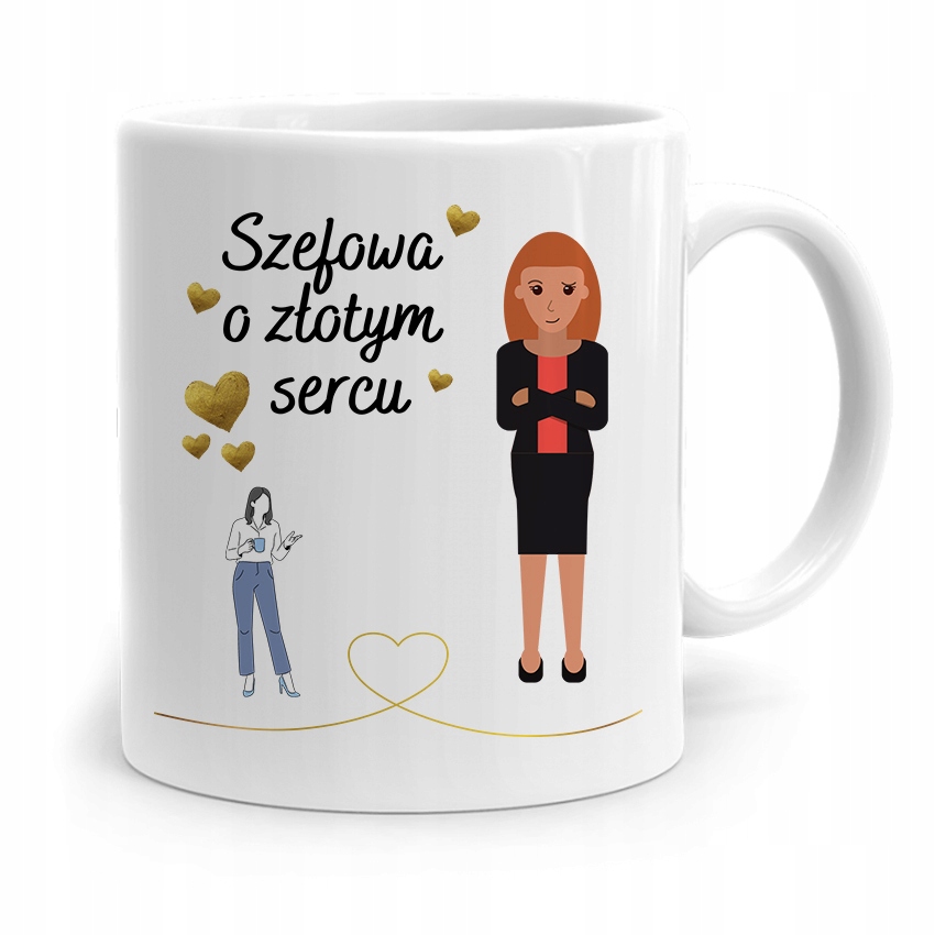 Kubek Prezent Dla Szefowej O Złotym Sercu Z Nadrukiem Ze Zdjęciem