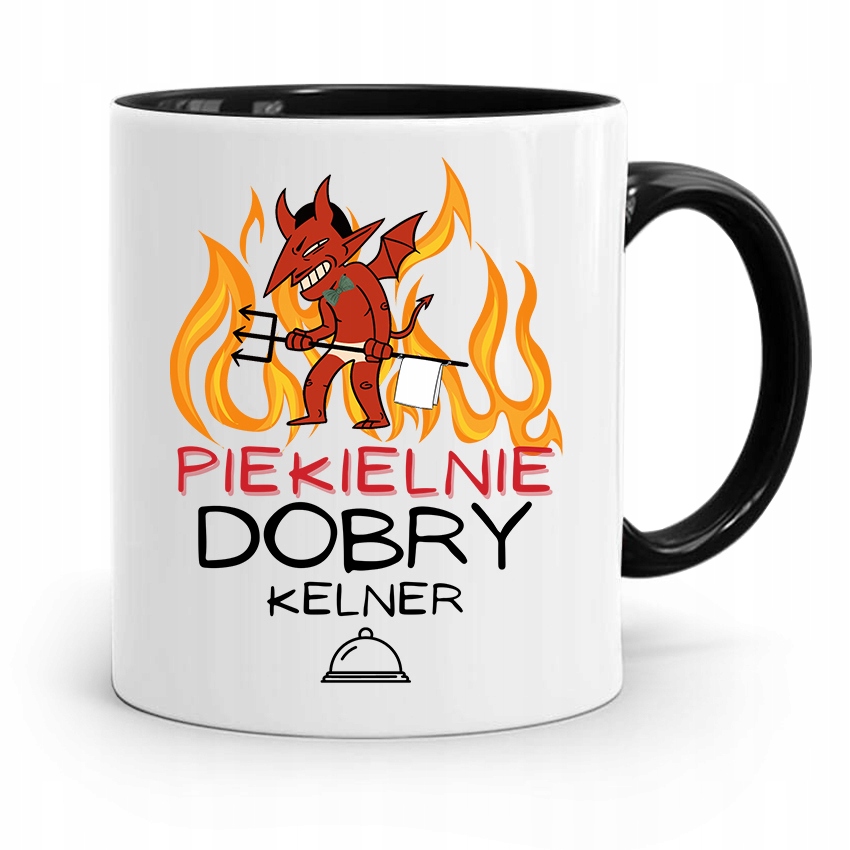 Dla Kelnera Kubek Czarny Piekielnie Dobry Kelner Z Nadrukiem Ze Zdjęciem