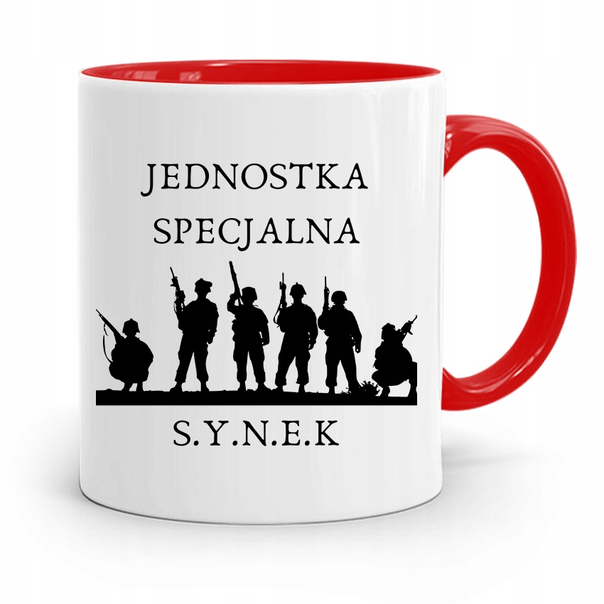 Kubek Czerwony Prezent Dla Syna Jednostka Spec Z Nadrukiem Ze Zdjęciem